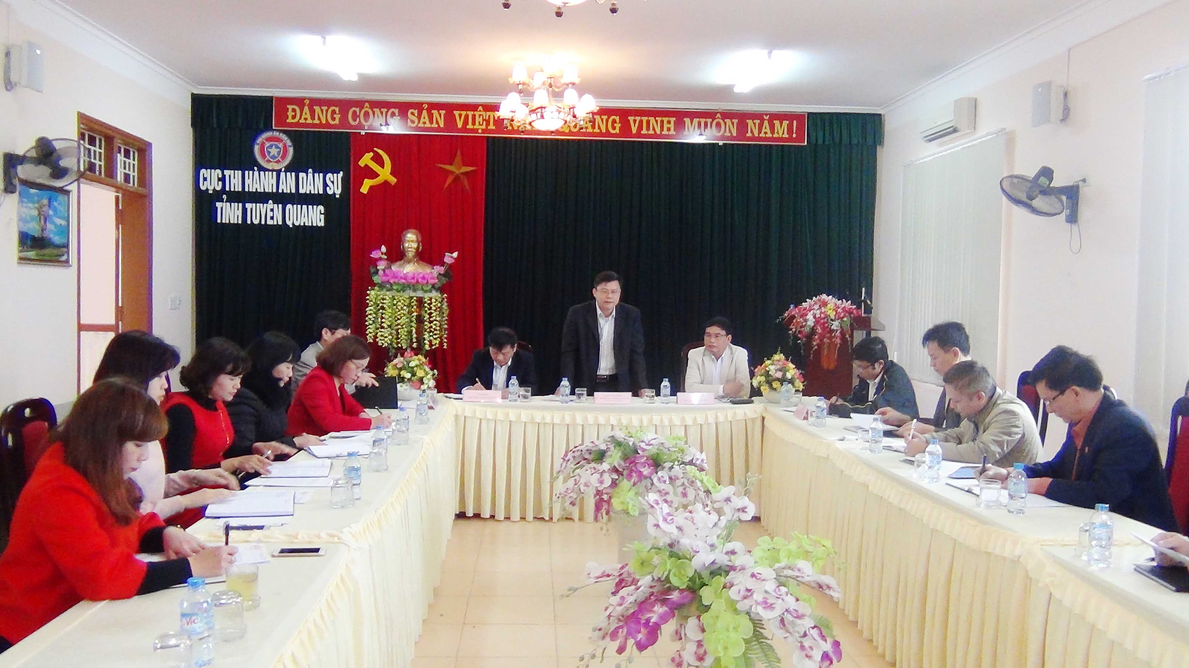 Tổng kết thực hiện Nghị quyết số 36-NQ/BCSĐ ngày 14/3/2014 của Ban cán sự đảng Bộ Tư pháp về tăng cường sự lãnh đạo của Đảng đối với công tác tổ chức cán bộ các cơ quan Thi hành án dân sự giai đoạn 2014-2016.