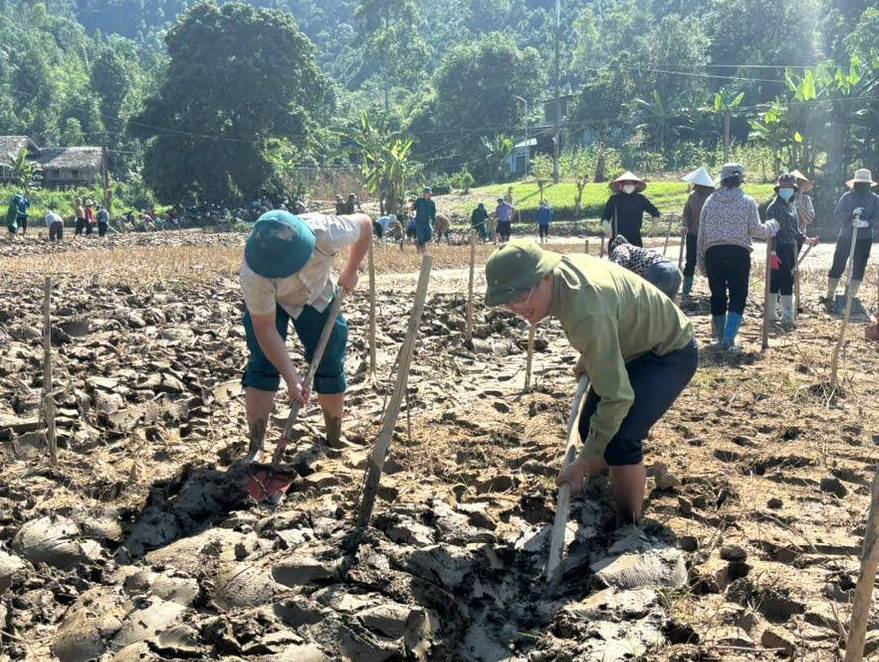 CHI CỤC THI HÀNH ÁN DÂN SỰ HUYỆN BẢO YÊN THAM GIA HOẠT ĐỘNG “CÙNG NHAU VỀ THÔN” KHẮC PHỤC HẬU QUẢ BÃO SỐ 3