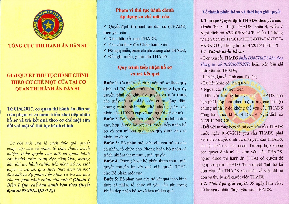 Tổng cục Thi hành án dân sự tăng cường công tác phổ biến giáo dục pháp luật thông qua tờ gấp về thi hành án dân sự