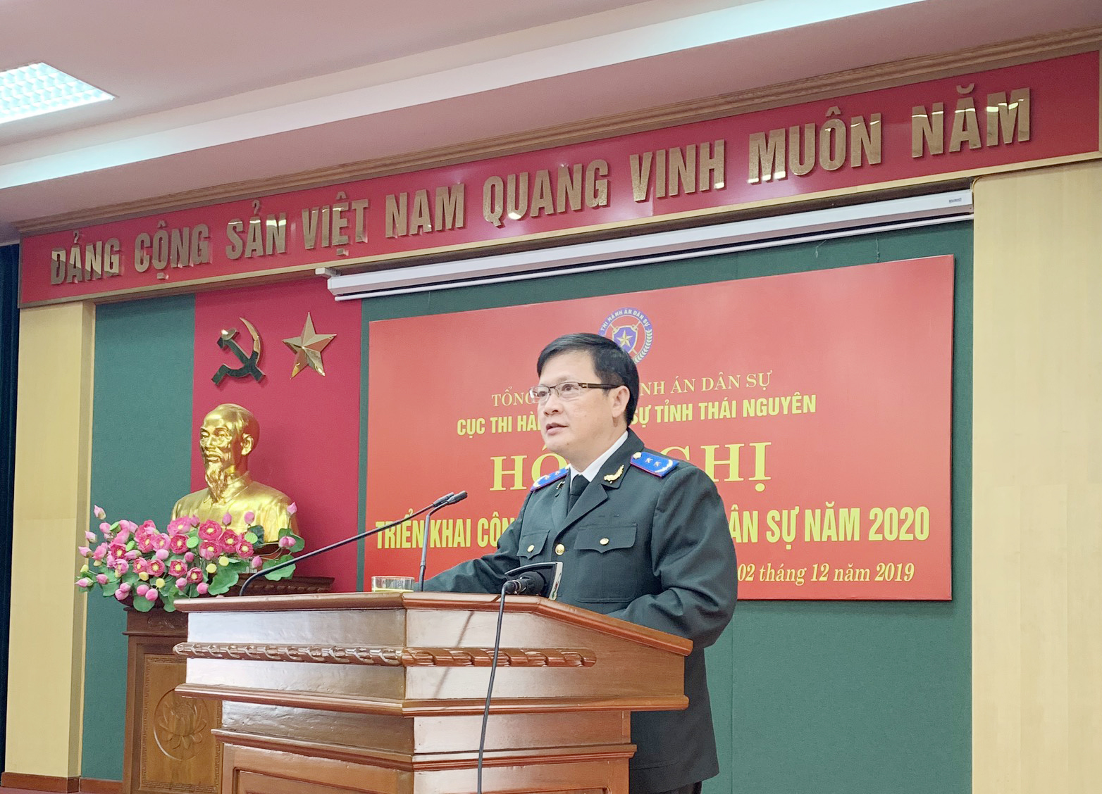 Tổng Cục trưởng Mai Lương Khôi dự và chỉ đạo Hội nghị triển khai công tác tại Cục THADS tỉnh Thái Nguyên