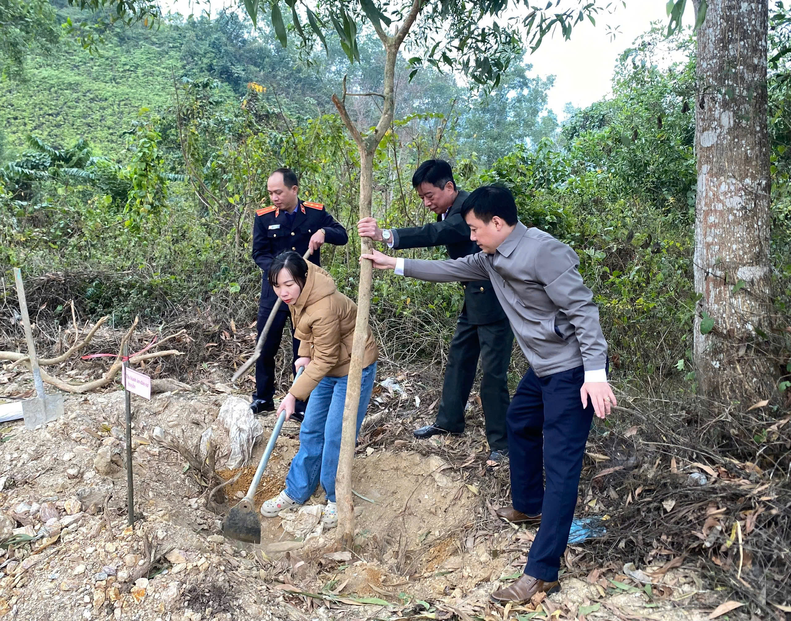 Chi cục THADS huyện Na Hang hưởng ứng Tết trồng cây Xuân Ất Tỵ năm 2025