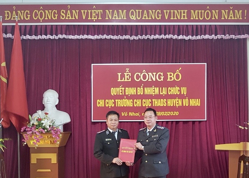 Cục THADS tỉnh công bố quyết định về công tác cán bộ tại Chi cục THADS huyện Võ Nhai