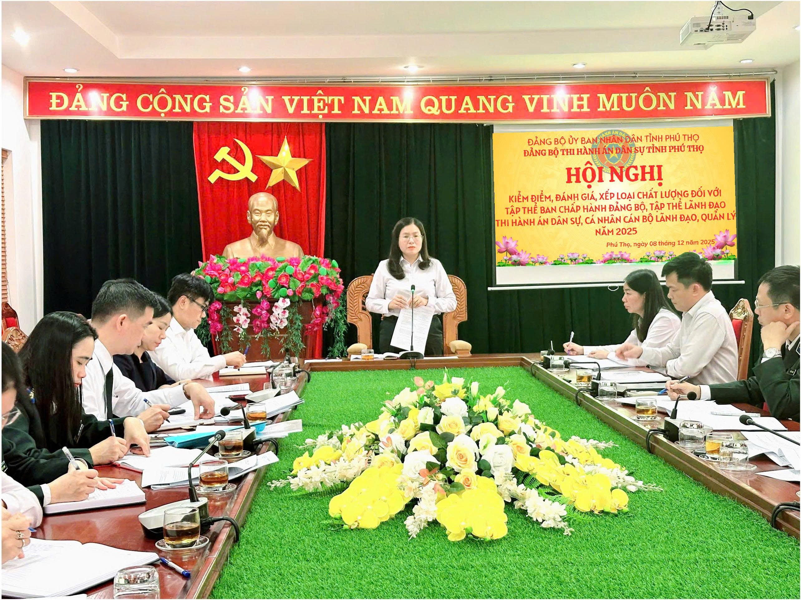 Thi hành án dân sự tỉnh Phú Thọ tổ chức Hội nghị kiểm điểm, đánh giá, xếp loại chất lượng năm 2025