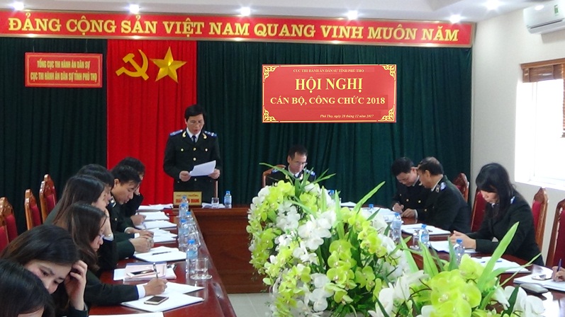 CỤC THI HÀNH ÁN DÂN SỰ TỈNH PHÚ THỌ  TỔ CHỨC HỘI NGHỊ CÁN BỘ, CÔNG CHỨC NĂM 2018