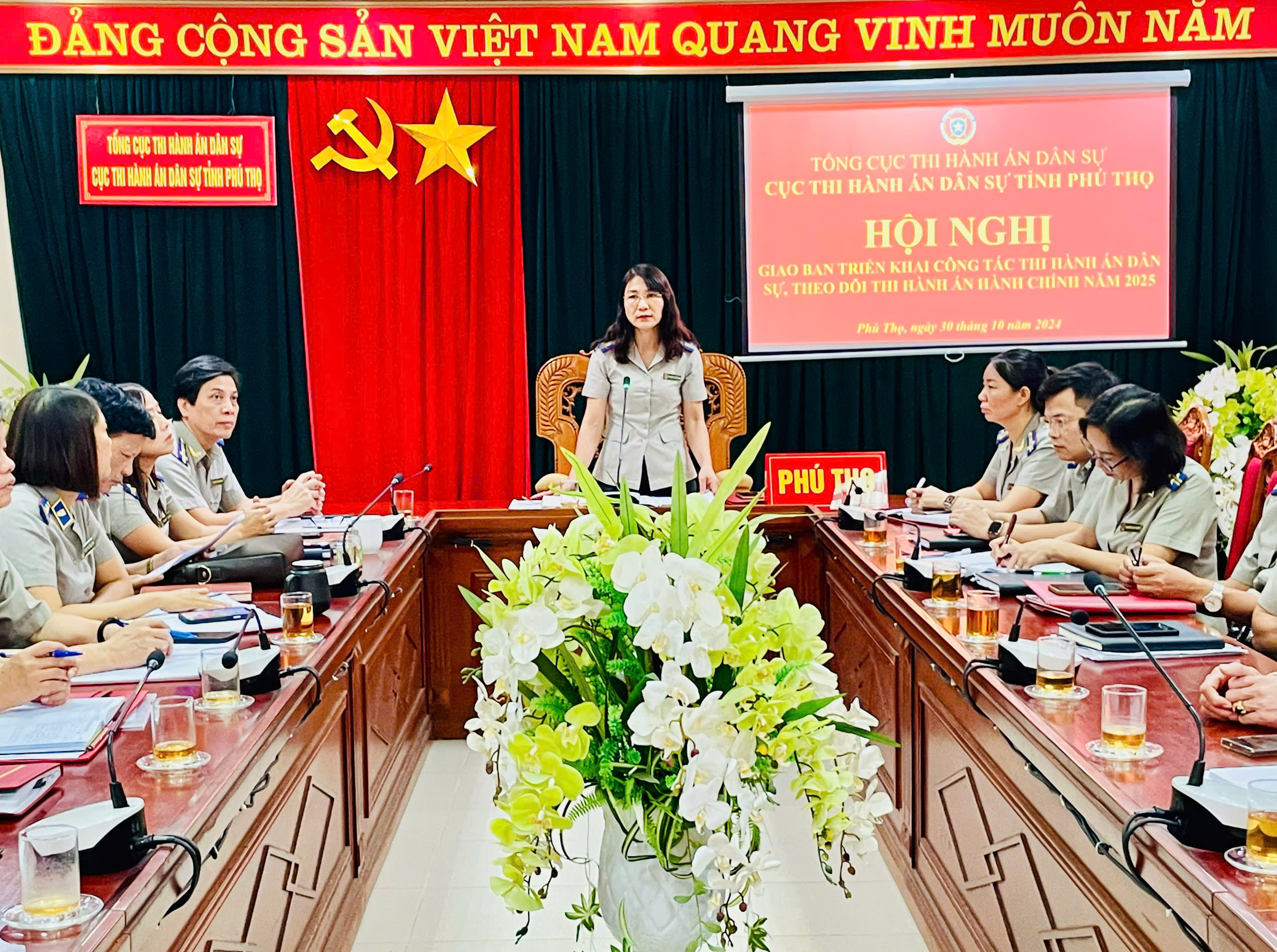 Cục Thi hành án dân sự tỉnh Phú Thọ tổ chức Hội nghị giao ban triển khai công tác Thi hành án dân sự, theo dõi thi hành án hành chính năm 2025