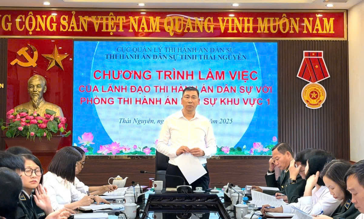 Lãnh đạo THADS tỉnh làm việc với Phòng THADS Khu vực 1: Khẳng định vai trò đầu tàu, tháo gỡ khó khăn, nâng chất lượng công tác