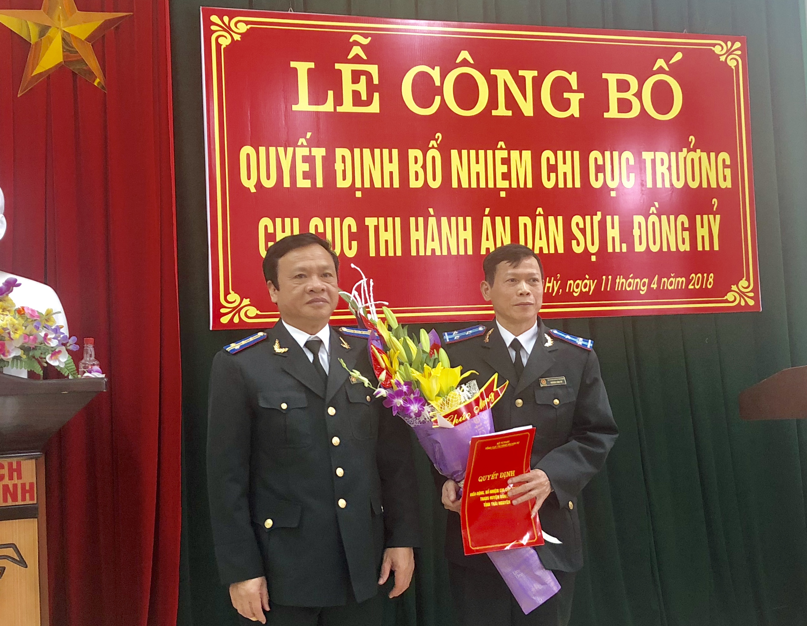 Huyện Đồng Hỷ công bố Quyết định điều động, bổ nhiệm Chi cục trưởng Chi cục Thi hành án dân sự