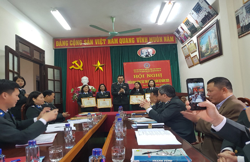 Đồng chí Bùi Huy Toàn, Phó Cục trưởng Cục THADS tỉnh dự và chỉ đạo hội nghị triển khai công tác tại Chi cục Thi hành án dân sự huyện Đại Từ