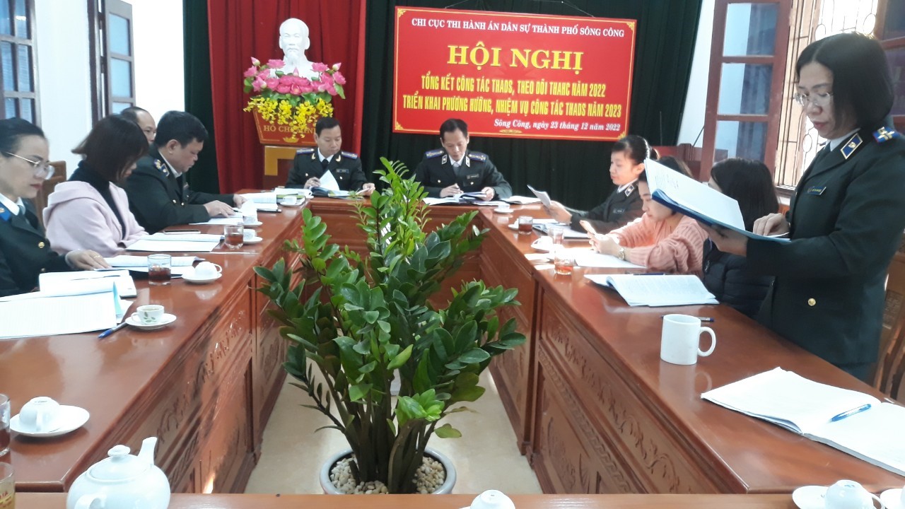 Chi cục THADS thành phố Sông Công tổ chức Hội nghị triển khai công tác THADS, theo dõi THAHC năm 2023