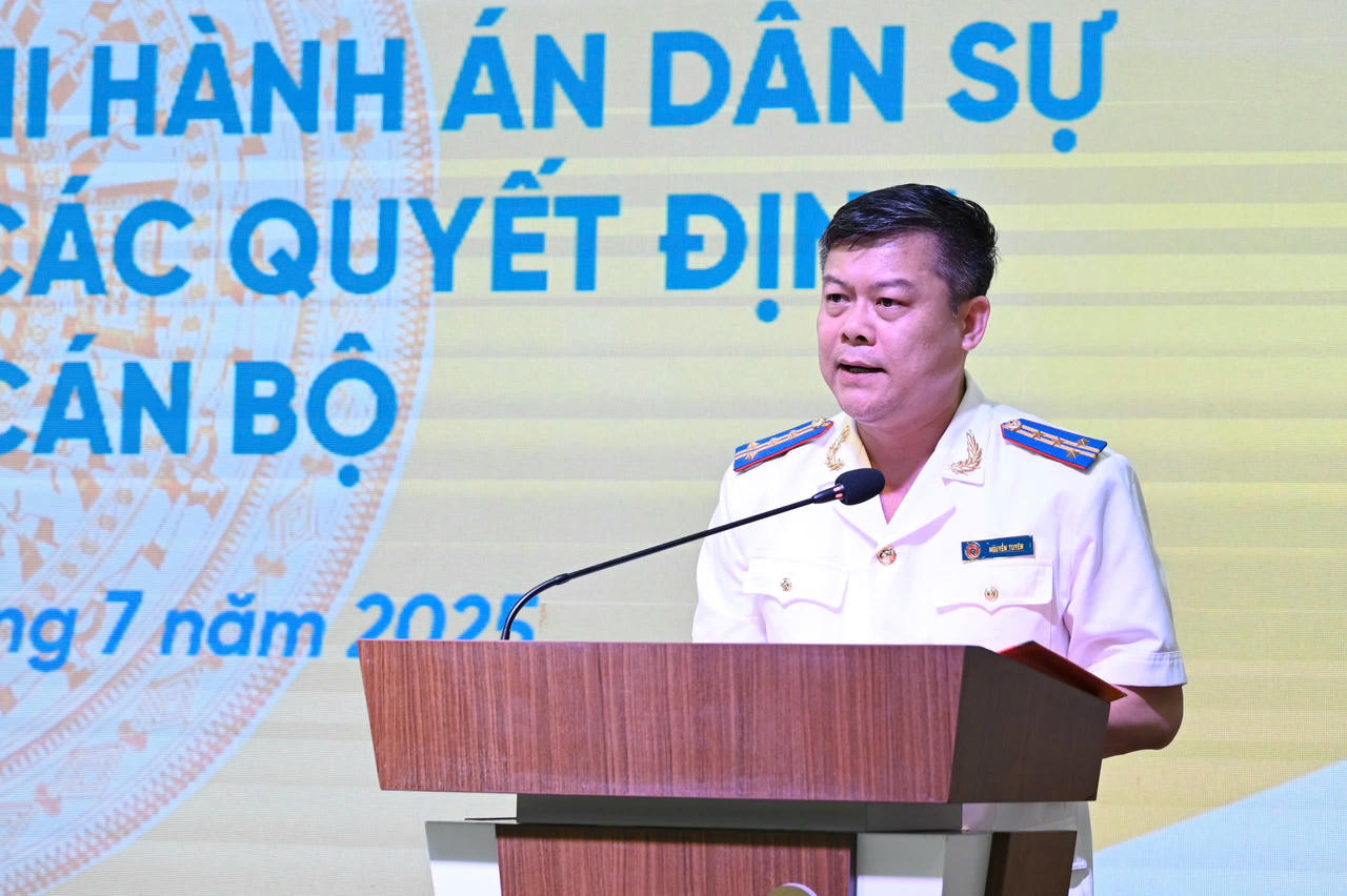 Ông Nguyễn Tuyên - Trưởng THADS tỉnh Tuyên Quang phát biểu tại Hội nghị (Ảnh: Lê Hanh)