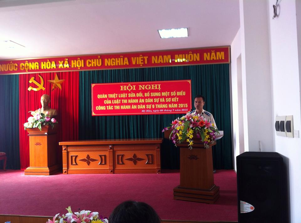 Hội nghị quán triệt Luật sửa đổi, bổ sung một số điều của Luật Thi hành án dân sự và sơ kết công tác thi hành án dân sự 9 tháng năm 2015