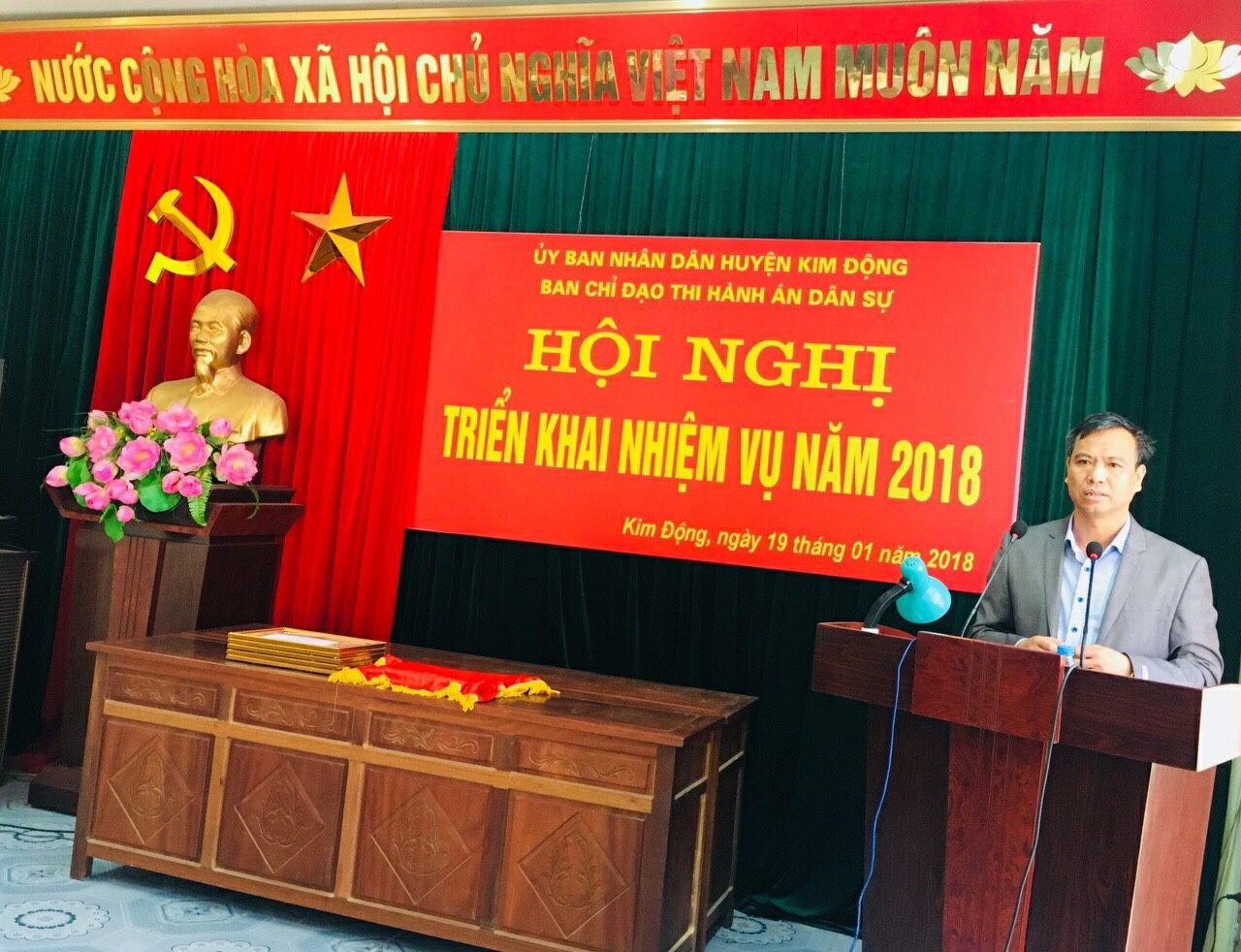 Hội nghị tổng kết công tác Thi hành án dân sự năm 2017 và triển khai nhiệm vụ năm 2018 của Ban chỉ đạo Thi hành án dân sự huyện Kim Động.