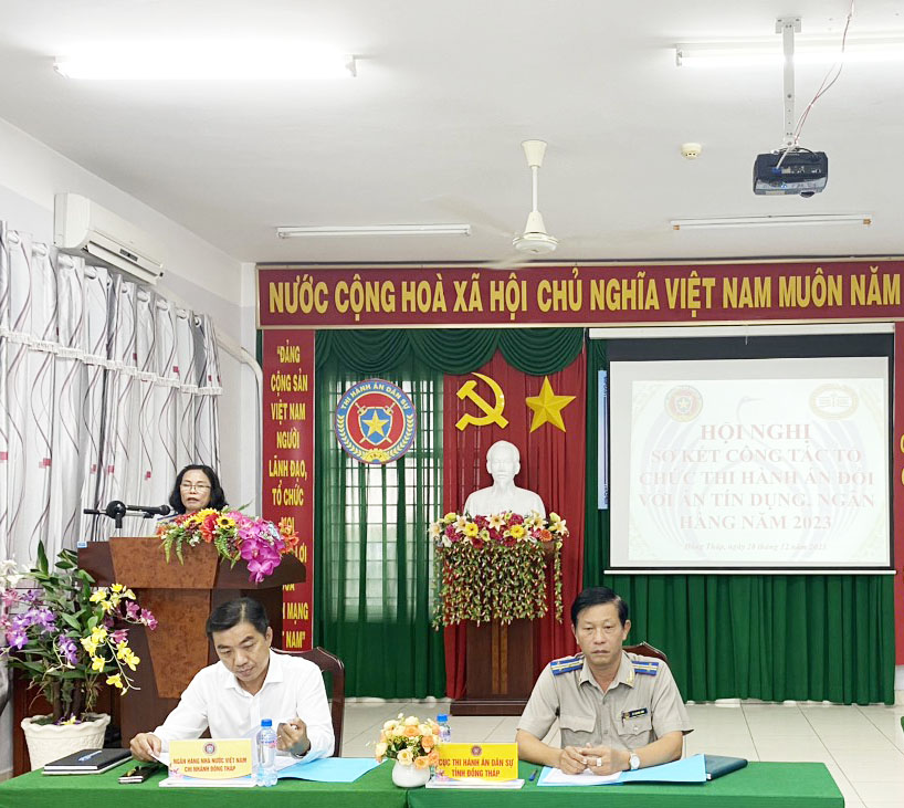 Hội nghị sơ kết công tác tổ chức thi hành án đối với án tín dụng ngân hàng năm 2023