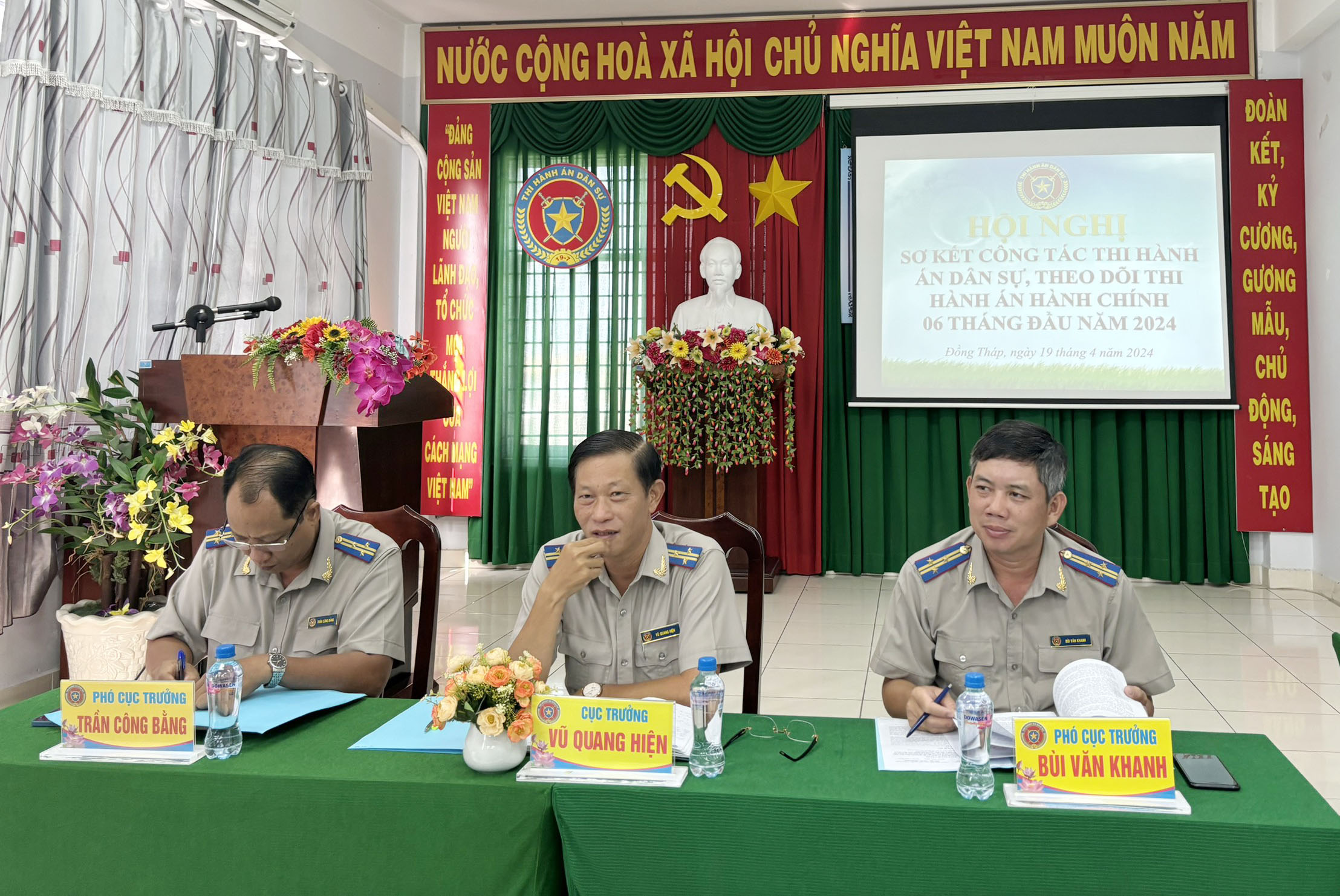 Cục Thi hành án dân sự tỉnh Đồng Tháp tổ chức Hội nghị sơ kết công tác Thi hành án dân sự, theo dõi thi hành án hành chính 06 tháng đầu năm 2024