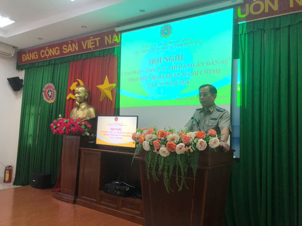 Cục THADS tỉnh Đồng Nai tổ chức Hội nghị giao ban Quý IV năm 2024