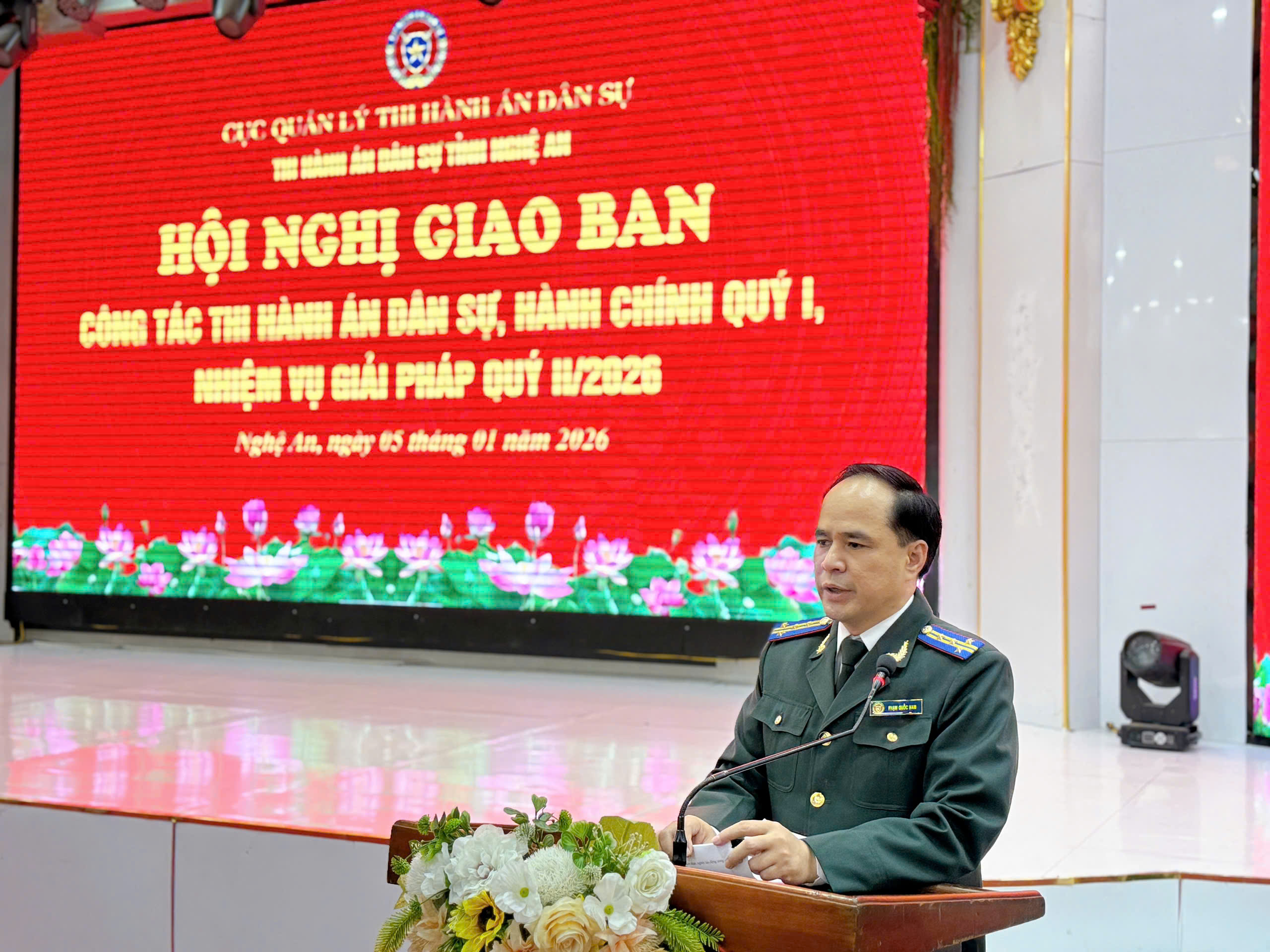 Thi hành án dân sự tỉnh Nghệ An tổ chức Hội nghị đại biểu cán bộ công chức, người lao động năm 2026 và Hội nghị giao ban công tác THADS, HC quý I/2026.