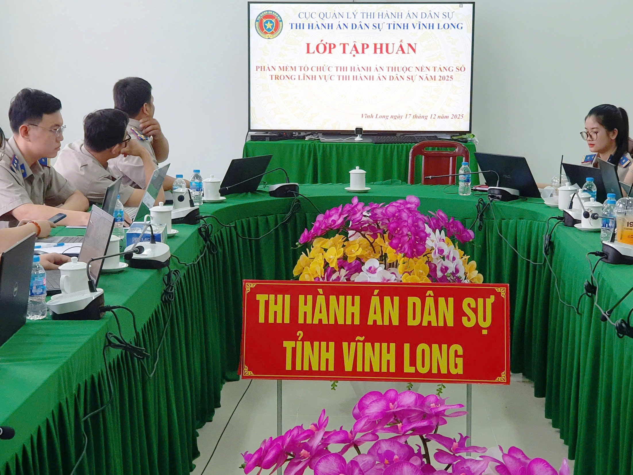 Thi hành án dân sự tỉnh Vĩnh Long tổ chức tập huấn Phần mềm Tổ chức thi hành án