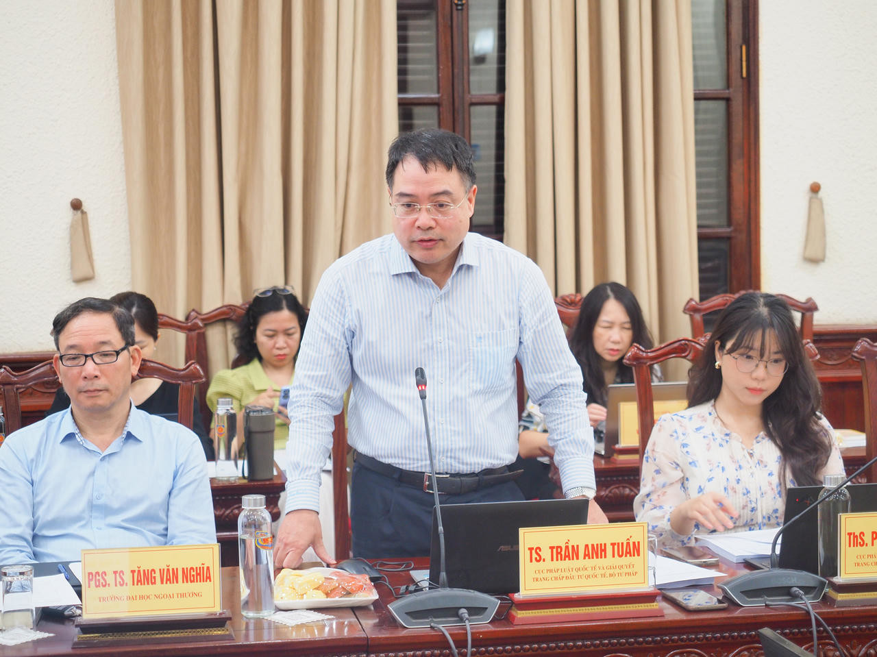 TS Trần Anh Tuấn, Cục Ph&aacute;p luật quốc tế v&agrave; Giải quyết tranh chấp đầu tư quốc tế, Bộ Tư ph&aacute;p ph&aacute;t biểu tại Hội thảo.
