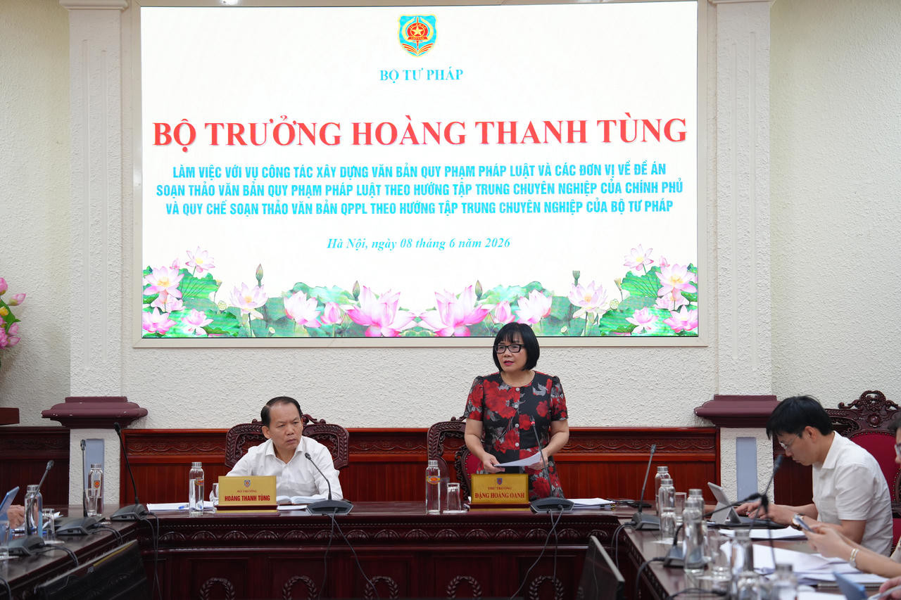 Thứ trưởng Đặng Hoàng Oanh phát biểu.