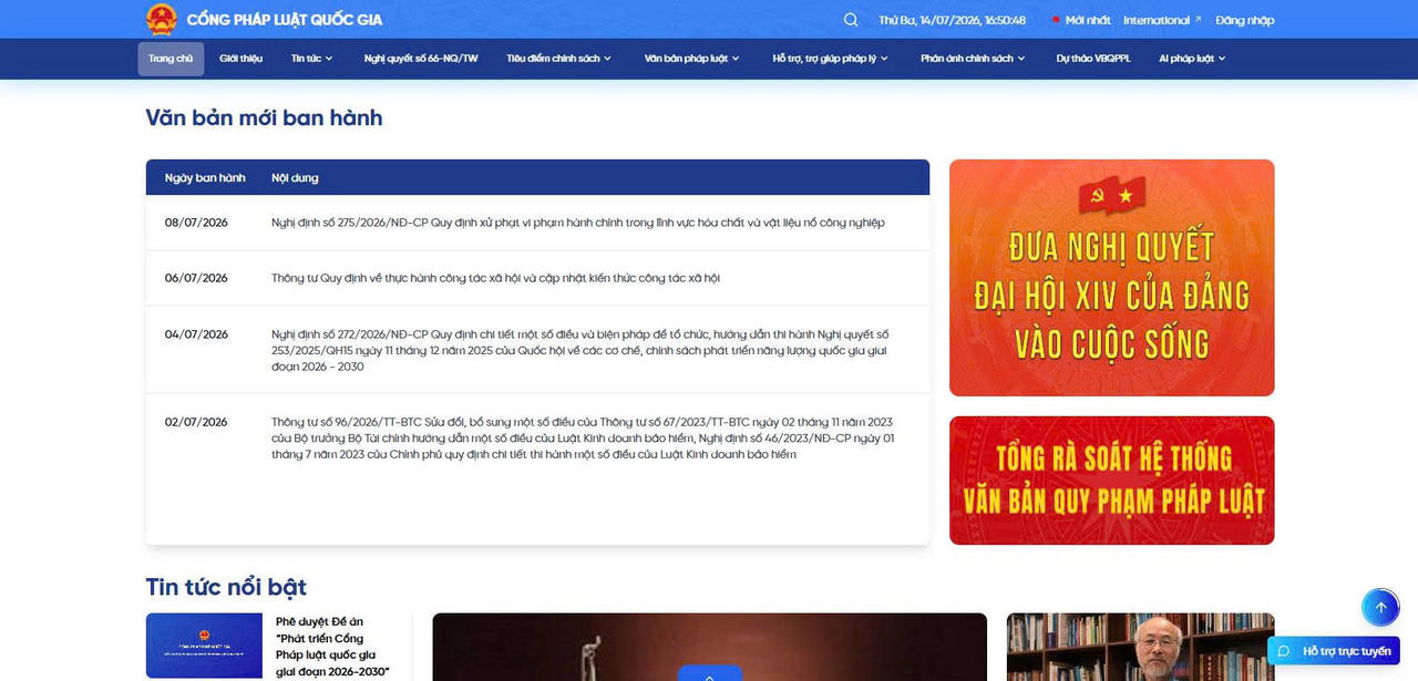 Thủ tướng Ch&iacute;nh phủ ban h&agrave;nh hai quyết định quan trọng về ph&aacute;t triển Cổng Ph&aacute;p luật quốc gia