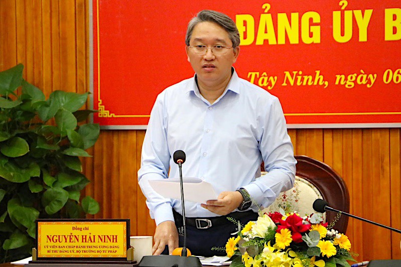 Bộ trưởng Bộ Tư pháp Nguyễn Hải Ninh làm việc tại Tây Ninh