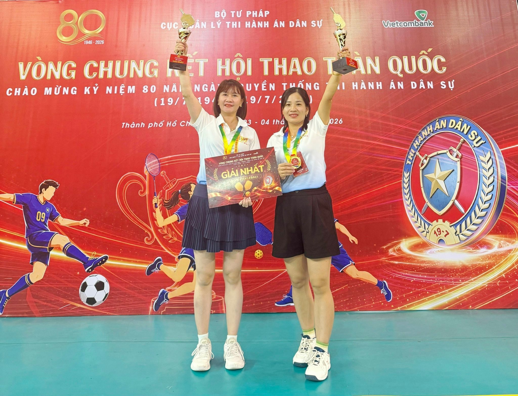 Ảnh đại diện THI HÀNH ÁN DÂN SỰ TỈNH LAI CHÂU XUẤT SẮC GIÀNH GIẢI NHẤT NỘI DUNG ĐÔI NỮ PICKLEBALL TẠI VÒNG CHUNG KẾT  HỘI THAO TOÀN QUỐC