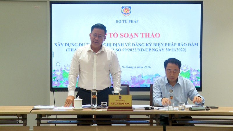 Ảnh đại diện thứ trưởng nguyễn thanh ngọc chủ trì phiên họp thứ nhất tổ soạn thảo dự thảo nghị định về đăng ký biện pháp bảo đảm