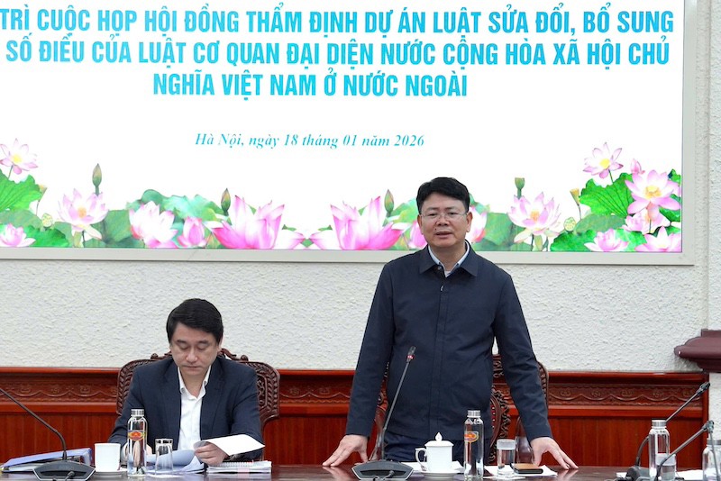 Thẩm định dự án Luật sửa đổi Luật Cơ quan đại diện Việt Nam ở nước ngoài