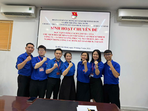 Ảnh đại diện Chi đoàn Trung tâm Đăng ký giao dịch, tài sản tại TP Hồ Chí Minh tổ chức sinh hoạt chuyên đề nhân kỷ niệm Ngày sinh Chủ tịch Hồ Chí Minh