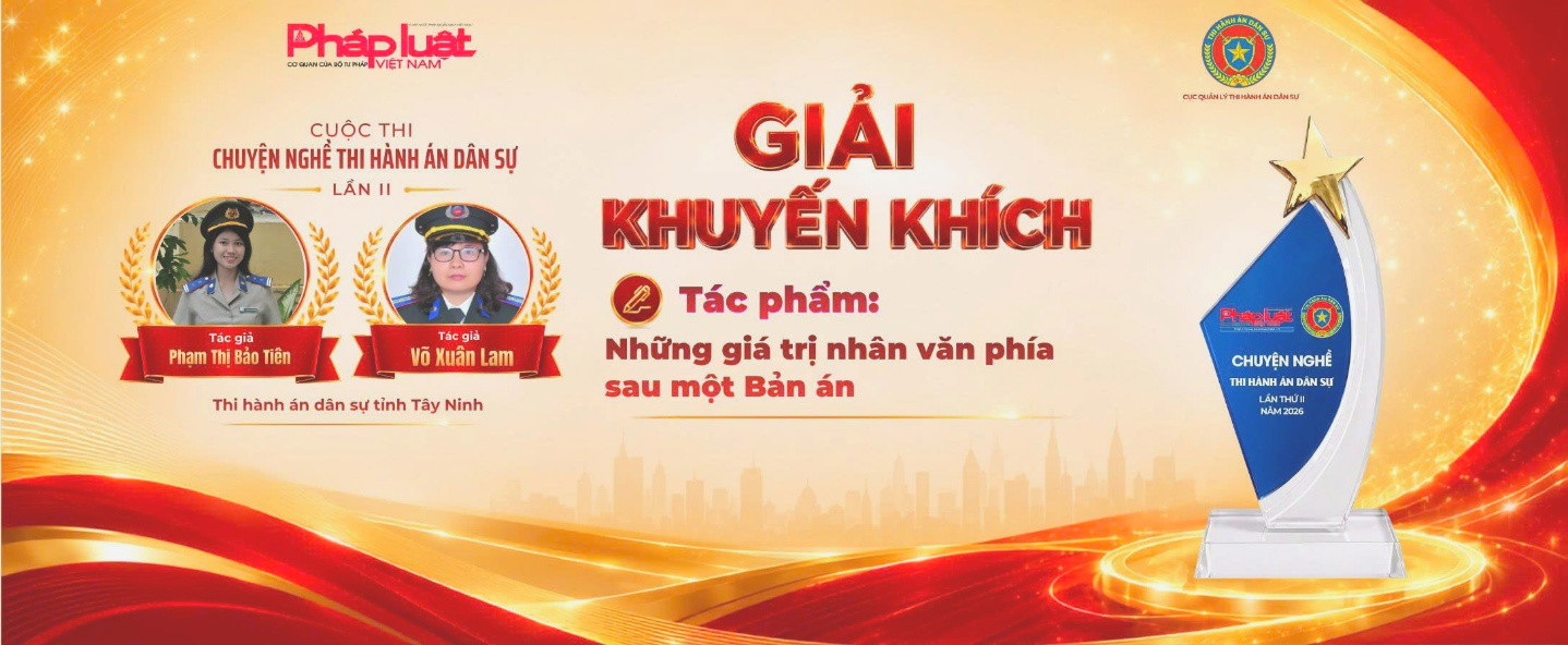Ảnh đại diện Thi hành án dân sự tỉnh Tây Ninh tham gia và đạt giải khuyến khích cuộc thi “Chuyện nghề thi hành án dân sự” lần II trên Báo Pháp luật Việt Nam 