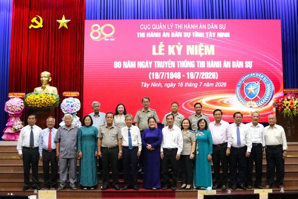 Ảnh đại diện Thi hành án dân sự (THADS) tỉnh Tây Ninh tổ chức lễ kỷ niệm 80 năm ngày truyền thống thi hành án dân sự (19/7/1946 – 19/7/2026)