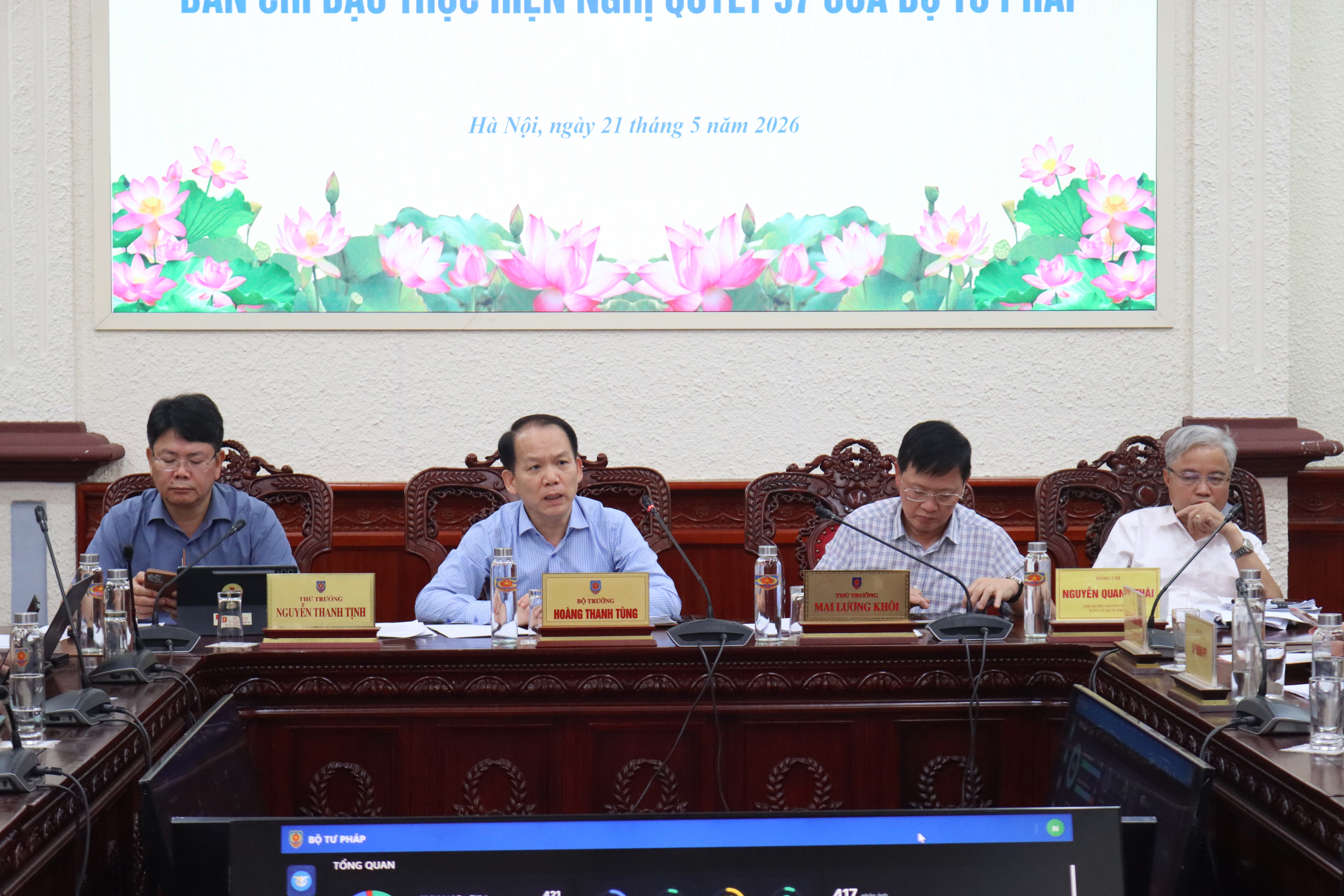 Ảnh đại diện bài viết: một cuộc họp giao ban ban chỉ đạo 57 của bộ tư pháp. (ảnh: pv)