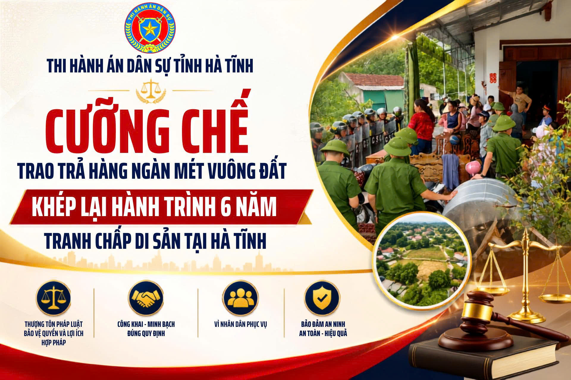 Ảnh đại diện Cưỡng chế trao trả hàng ngàn mét vuông đất, khép lại hành trình 6 năm tranh chấp di sản tại Hà Tĩnh