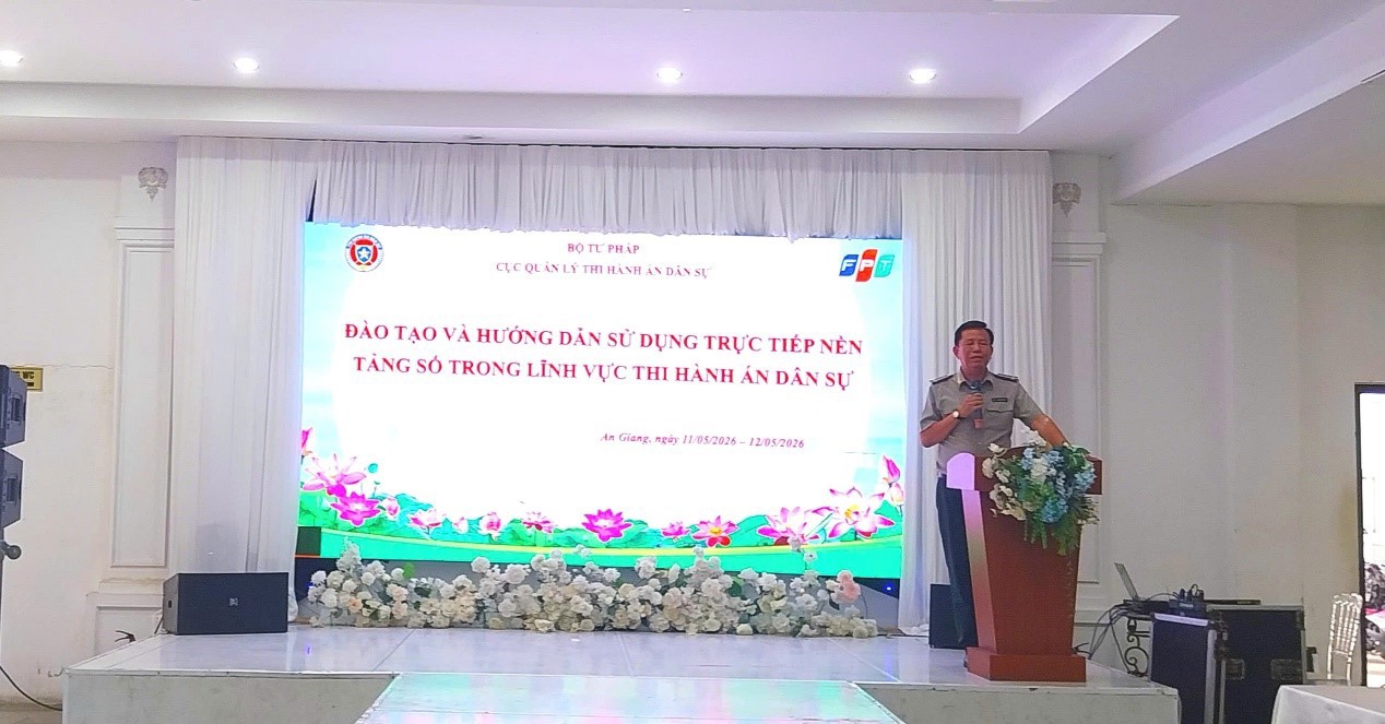 Ảnh đại diện THI HÀNH ÁN DÂN SỰ TỈNH AN GIANG THAM GIA BUỔI TẬP HUẤN BỒI DƯỠNG KỸ NĂNG ỨNG DỤNG NỀN TẢNG SỐ TRONG LĨNH VỰC THI HÀNH ÁN DÂN SỰ VỚI SỰ PHỐI HỢP CHUYÊN MÔN TỪ CÔNG TY TNHH FPT IS