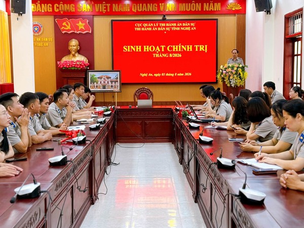 Ảnh đại diện Thi hành án dân sự tỉnh Nghệ An tổ chức chào cờ và sinh hoạt chính trị tháng 8/2026