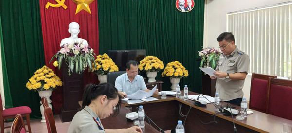 Ảnh đại diện Đoàn giám sát theo Quyết định số 10-QĐ/ĐU ngày 11/6/2026 của Đảng ủy Thi hành án dân sự tỉnh Hưng Yên làm việc với Chi bộ Văn phòng thông qua kết quả giám sát về việc triển khai thực hiện Nghị quyết số 57-NQ/TW ngày 22/12/2024 của Bộ Chính trị.