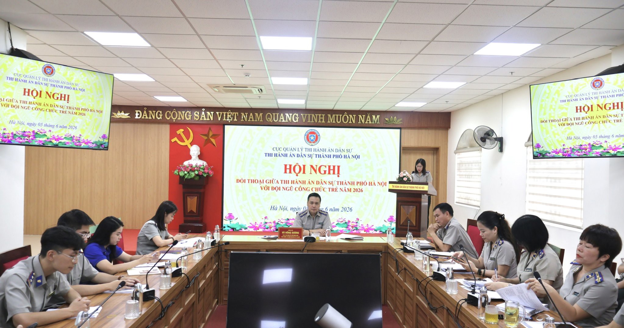 Ảnh đại diện hội nghị đối thoại giữa thi hành án dân sự thành phố hà nội với đội ngũ công chức trẻ năm 2026