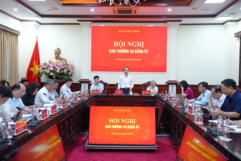 Ảnh đại diện ban thường vụ đảng ủy bộ tư pháp cho ý kiến đối với nhiều nội dung quan trọng