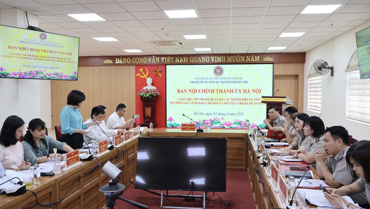Ban Nội chính Thành ủy Hà Nội làm việc với THADS Hà Nội. (ảnh: THADS Hà Nội)
