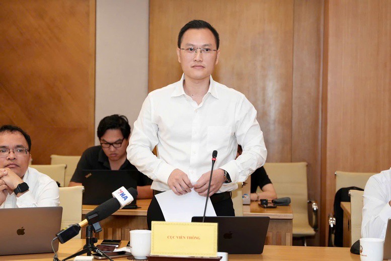 Ông Nguyễn Anh Cương, Phó Cục trưởng Cục Viễn thông (Bộ KH&CN) thông tin tại họp báo - Ảnh: VGP/TG