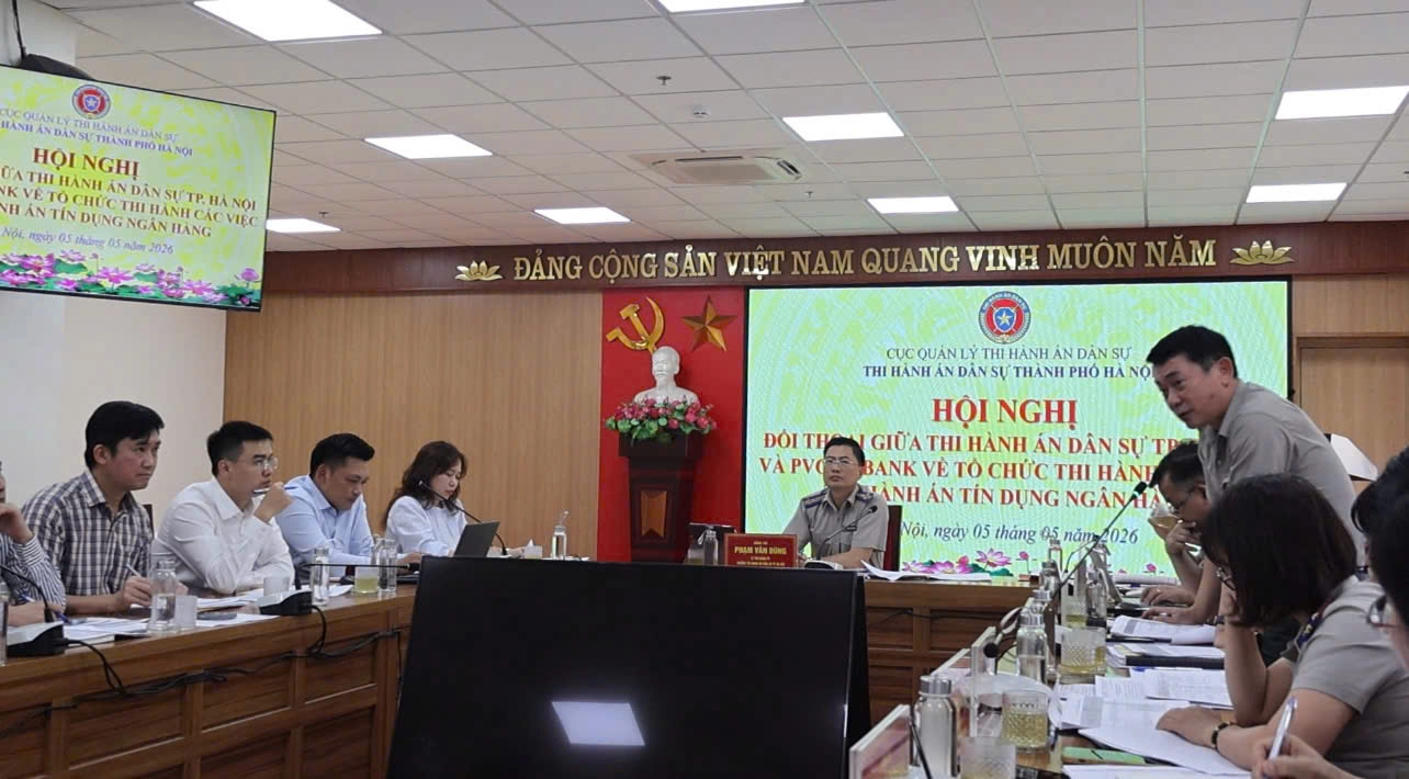THI HÀNH ÁN DÂN SỰ THÀNH PHỐ HÀ NỘI TỔ CHỨC HỘI NGHỊ ĐỐI THOẠI VỚI PVCOMBANK VỀ THI HÀNH ÁN CÁC VỤ VIỆC TÍN DỤNG, NGÂN HÀNG