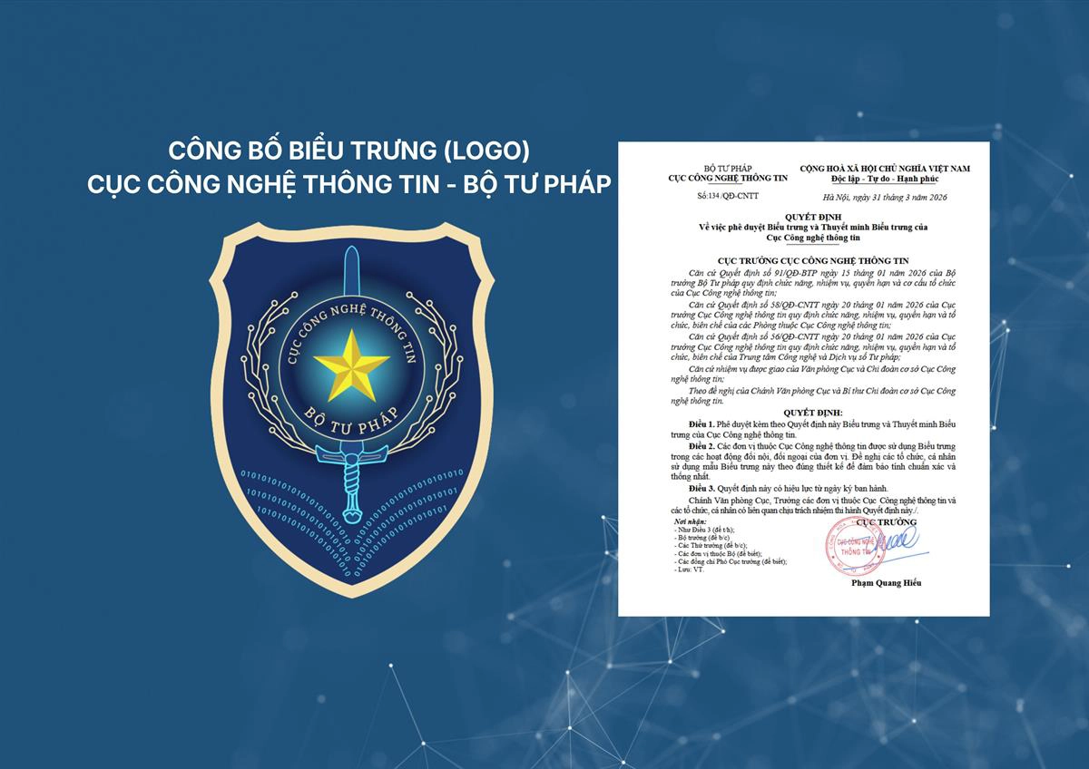 Cục Công nghệ thông tin - Bộ Tư pháp chính thức công bố biểu trưng (LOGO) và hệ thống nhận diện