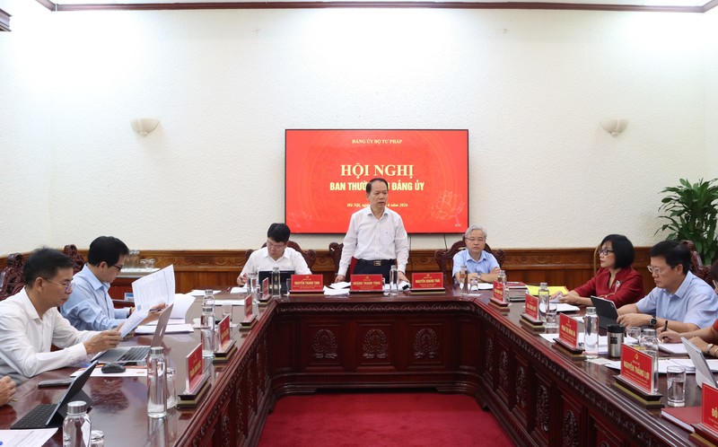 Ảnh đại diện hội nghị ban thường vụ đảng ủy bộ tư pháp tháng 6/2026
