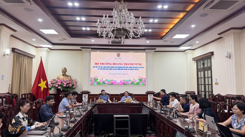 Ảnh đại diện: Bộ trưởng Bộ Tư pháp Hoàng Thanh Tùng: Khẩn trương xây dựng, triển khai Trung tâm điều hành thông minh và nâng cao hiệu quả chuyển đổi số của Bộ