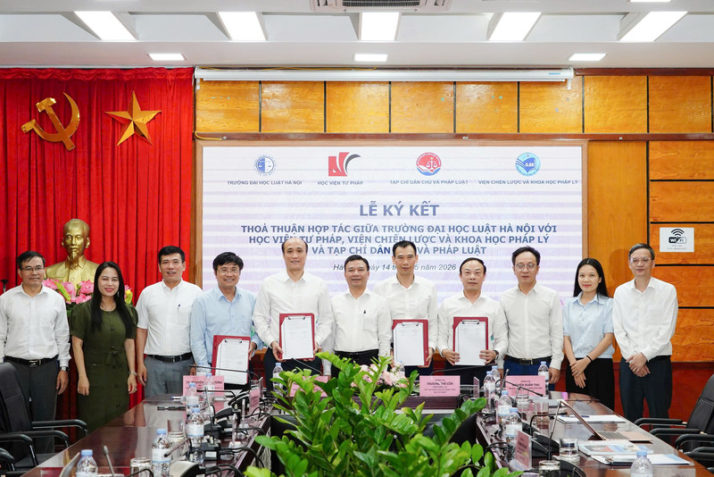 Ảnh đại diện ký kết thoả thuận hợp tác giữa 4 đơn vị thuộc bộ tư pháp