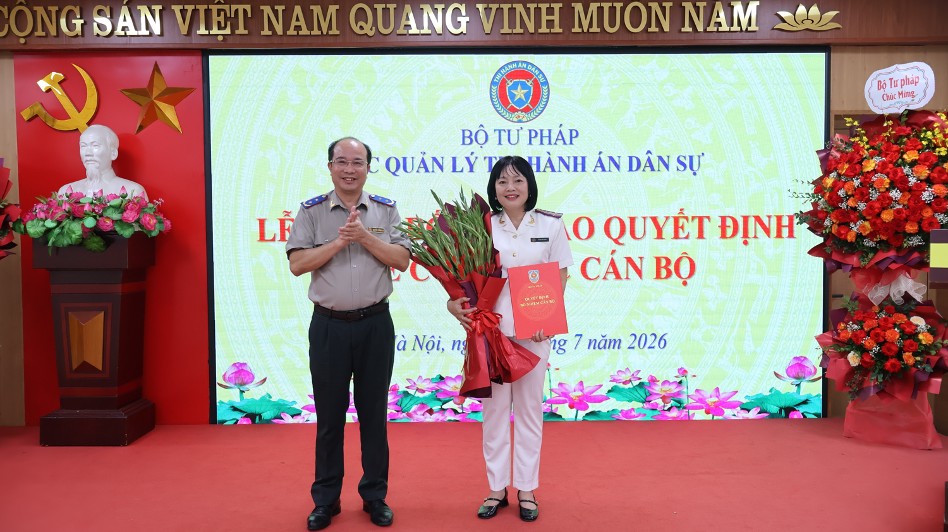 Ảnh đại diện Lễ công bố Quyết định của Bộ trưởng Bộ Tư pháp về công tác cán bộ 