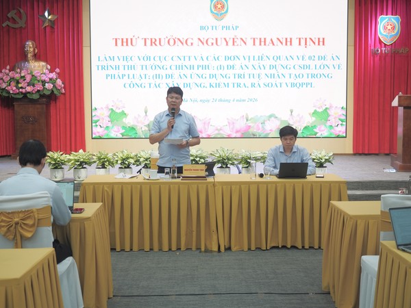 Đẩy nhanh hoàn thiện hai đề án về dữ liệu lớn và trí tuệ nhân tạo trong pháp luật