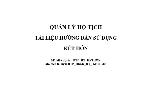 Ảnh đại diện Tài liệu hướng dẫn sử dụng Hộ tịch - Thủ tục Đăng ký Kết hôn