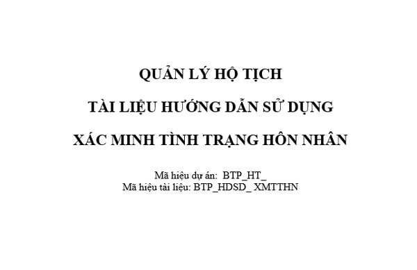 Ảnh đại diện Tài liệu hướng dẫn sử dụng Hộ tịch - Xác minh tình trạng hôn nhân