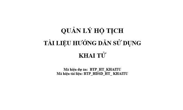 Ảnh đại diện Tài liệu hướng dẫn sử dụng Hộ tịch - Thủ tục Đăng ký Khai tử
